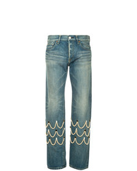 Женские синие джинсы с вышивкой от Tu Es Mon Trésor
