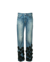 Женские синие джинсы с вышивкой от Tu Es Mon Trésor
