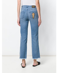 Женские синие джинсы с "огурцами" от Etro