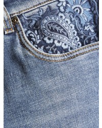 Мужские синие джинсы с "огурцами" от Etro
