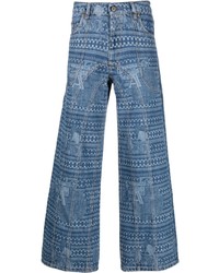 Мужские синие джинсы с принтом от Ahluwalia