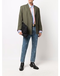 Мужские синие джинсы с принтом от Martine Rose