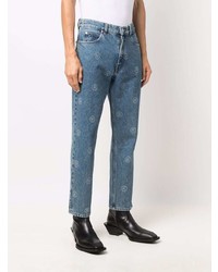 Мужские синие джинсы с принтом от Martine Rose