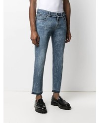 Мужские синие джинсы с принтом от Dolce & Gabbana