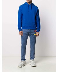 Мужские синие джинсы с принтом от Just Cavalli