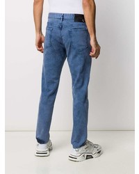 Мужские синие джинсы с принтом от Just Cavalli