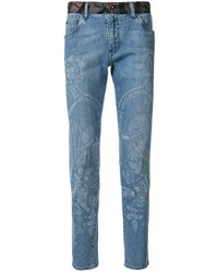 Мужские синие джинсы с принтом от Dolce & Gabbana