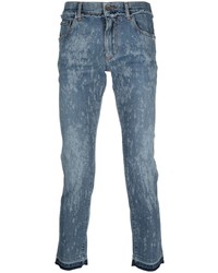 Мужские синие джинсы с принтом от Dolce & Gabbana