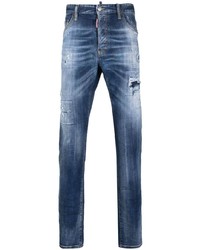 Мужские синие джинсы с принтом от DSQUARED2