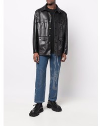 Мужские синие джинсы с принтом от Fendi