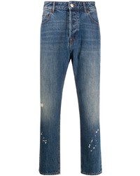 Мужские синие джинсы с принтом от Emporio Armani