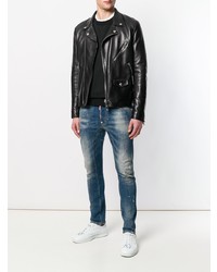 Мужские синие джинсы с принтом от DSQUARED2