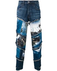 Мужские синие джинсы с принтом от G-Star Raw Research