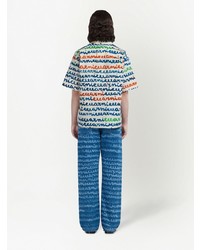 Мужские синие джинсы с принтом от Marni