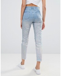 Женские синие джинсы с принтом от Missguided