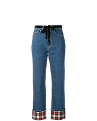 Женские синие джинсы с принтом от Isa Arfen