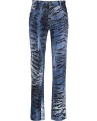 Мужские синие джинсы с принтом от Just Cavalli