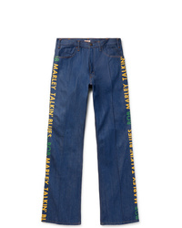 Мужские синие джинсы с принтом от KAPITAL