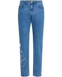 Мужские синие джинсы с принтом от Karl Lagerfeld