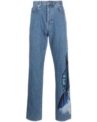 Мужские синие джинсы с принтом от Lanvin