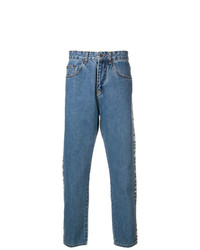 Мужские синие джинсы с принтом от M1992