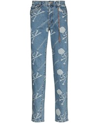 Мужские синие джинсы с принтом от Mastermind Japan