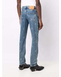 Мужские синие джинсы с принтом от Martine Rose