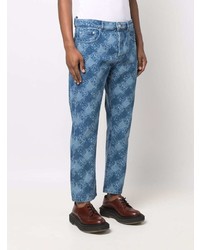 Мужские синие джинсы с принтом от Kenzo