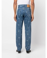 Мужские синие джинсы с принтом от Martine Rose