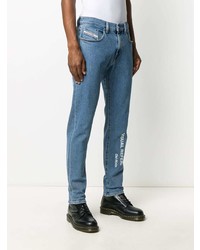 Мужские синие джинсы с принтом от Diesel