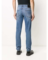 Мужские синие джинсы с принтом от Just Cavalli