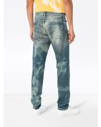 Мужские синие джинсы с принтом от 424