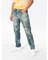 Мужские синие джинсы с принтом от 424