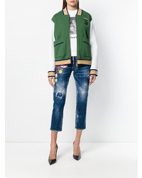 Женские синие джинсы с украшением от Dsquared2