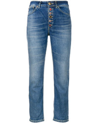 Женские синие джинсы с украшением от Dondup