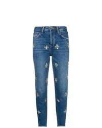 Женские синие джинсы с украшением от Liu Jo