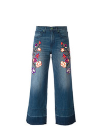 Женские синие джинсы с цветочным принтом от Sandrine Rose