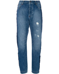 Синие джинсы с шипами