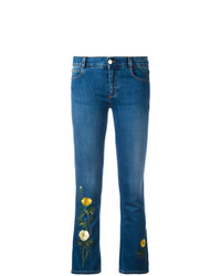 Синие джинсы скинни с вышивкой от Stella McCartney