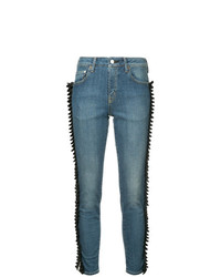 Синие джинсы скинни с вышивкой от Tu Es Mon Trésor