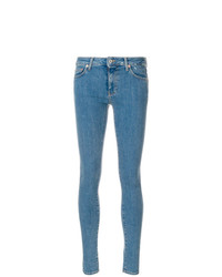 Синие джинсы скинни с принтом от Off-White