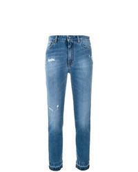 Синие джинсы скинни с украшением от Dolce & Gabbana