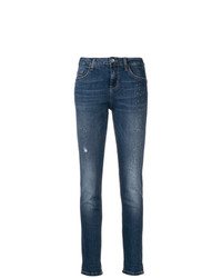 Синие джинсы скинни с украшением от Liu Jo