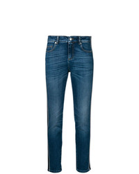 Синие джинсы скинни от Alexander McQueen