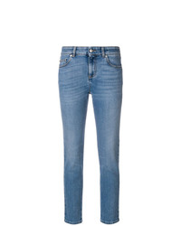 Синие джинсы скинни от Alexander McQueen