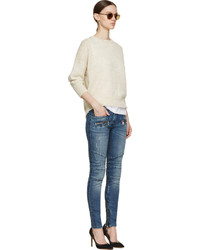 Синие джинсы скинни от Balmain