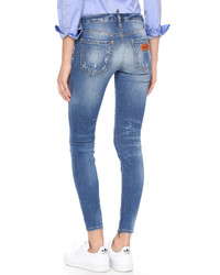 Синие джинсы скинни от Dsquared2