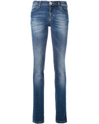 Синие джинсы скинни от Philipp Plein