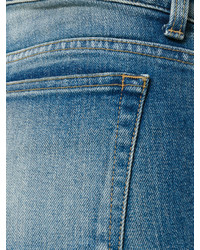 Синие джинсы скинни от Saint Laurent