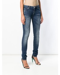 Синие джинсы скинни от Philipp Plein